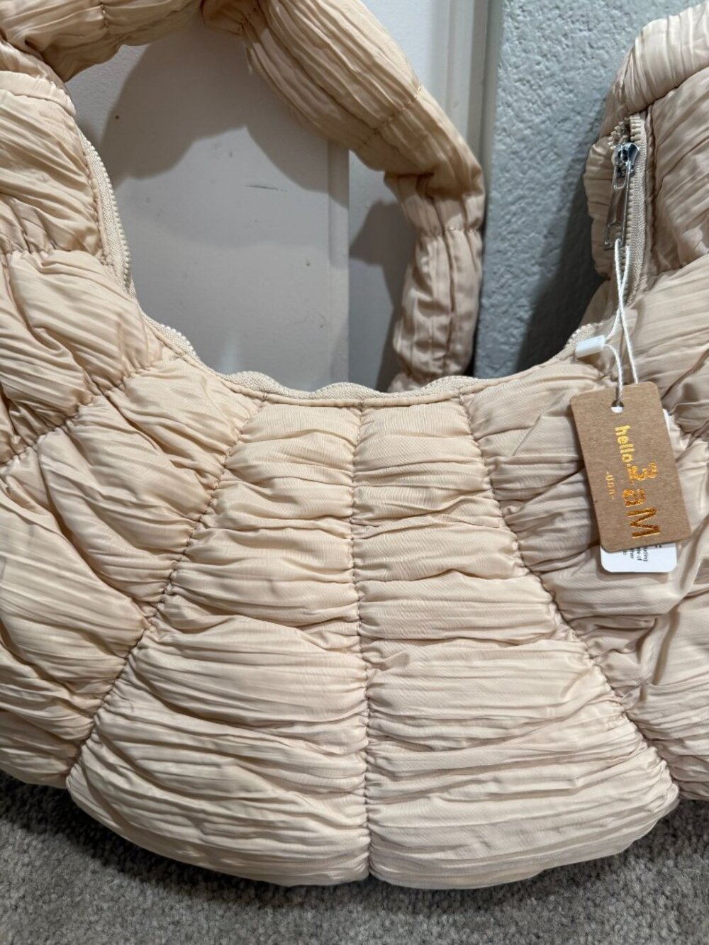 3 AM Forever USA Puffy Purse USA NWT Tan